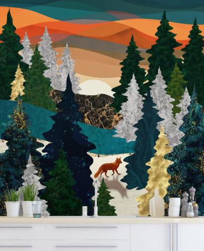 abstract fox in forest wallpaper abstract fox in forest wallpaper