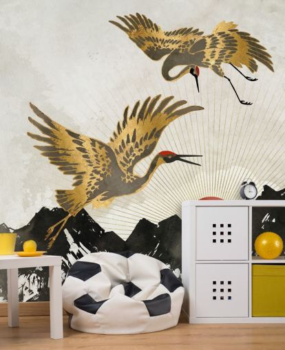 gold and black crane wallpaper gold and black crane wallpaper
