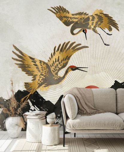 gold and black crane wallpaper gold and black crane wallpaper