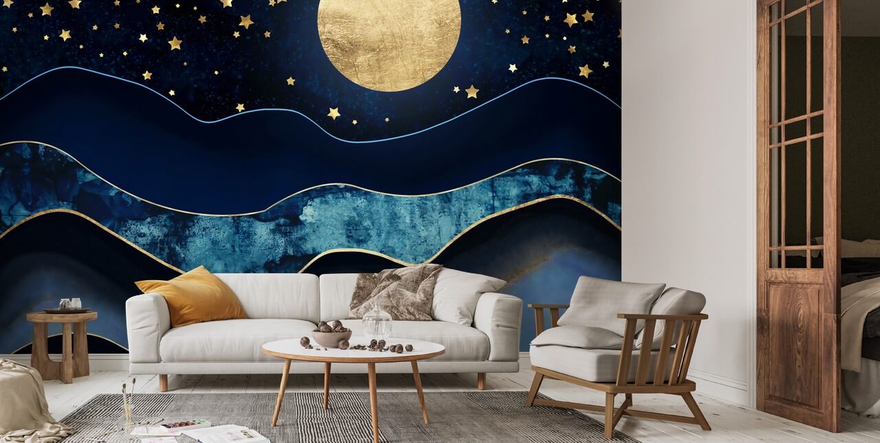 Golden Moon Wall Mural Wallsauce UK