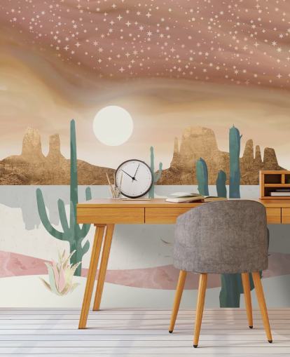 roze, goud en groen abstract woestijnbehang roze, goud en groen abstract woestijnbehang