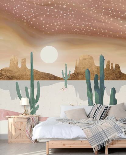 roze, goud en groen abstract woestijnbehang roze, goud en groen abstract woestijnbehang