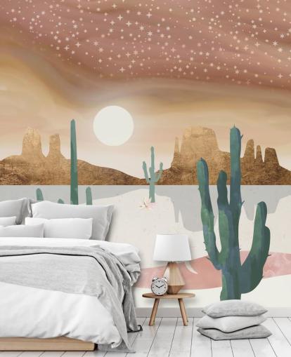 roze, goud en groen abstract woestijnbehang roze, goud en groen abstract woestijnbehang