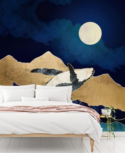 ballena abstracta saltando fuera de las aguas fondo