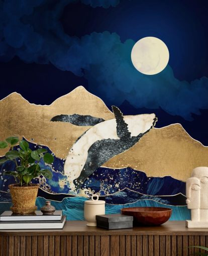 fond d'écran abstrait baleine sautant hors des eaux