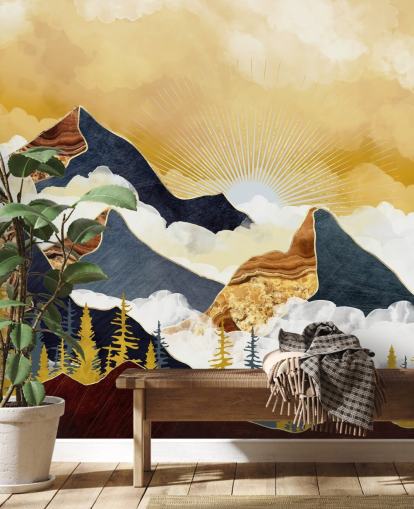 fond d'écran montagnes abstraites or et gris fond d'écran montagnes abstraites or et gris