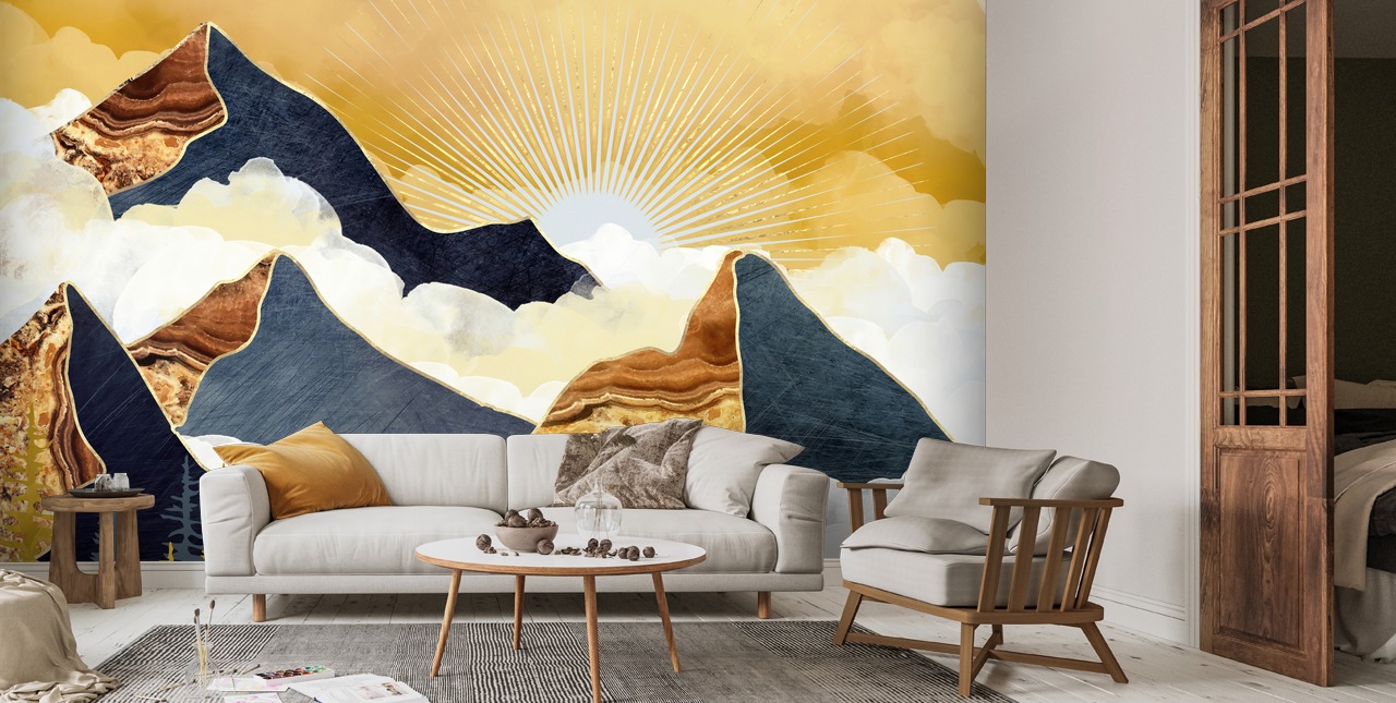 Misty Peaks Wall Mural | Wallsauce UK