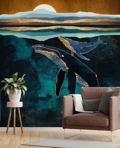 dark blue whale and calf wallpaper dark blue whale and calf wallpaper