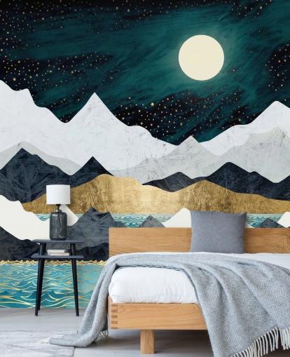 fond d'écran bleu, gris et blanc montagnes abstraites