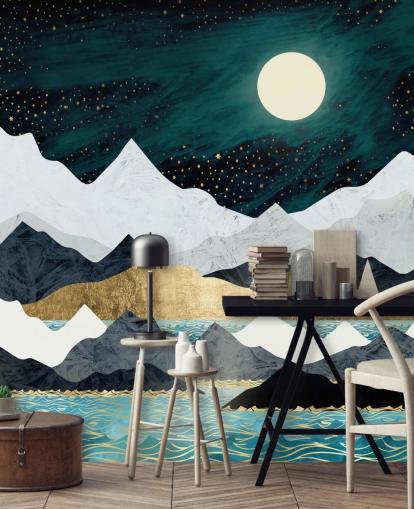 fond d'écran bleu, gris et blanc montagnes abstraites