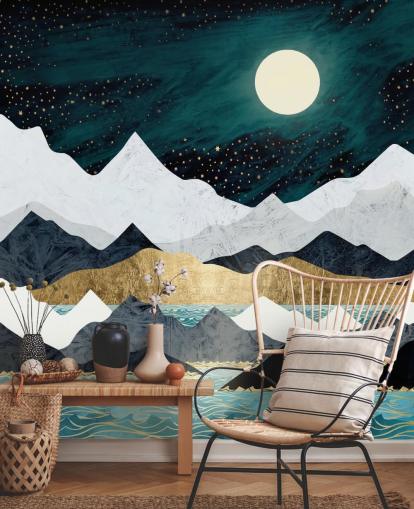 fond d'écran bleu, gris et blanc montagnes abstraites