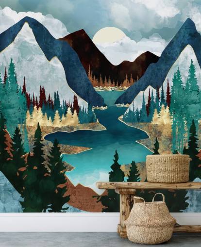 blue mountains and river wallpaper blue mountains and river wallpaper