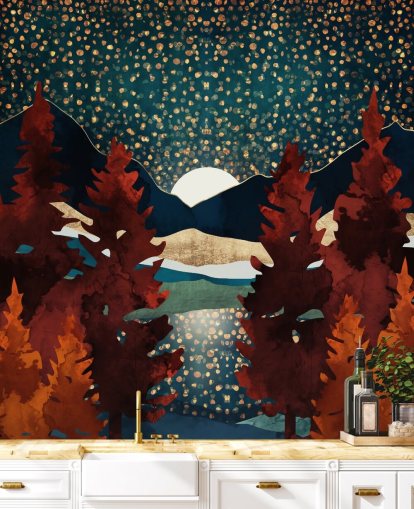 orange trees and night sky wallpaper orange trees and night sky wallpaper