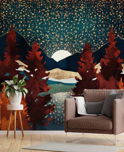 appelsintrær og nattehimmelen tapet