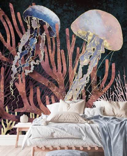 rosa, lilla, gull maneter tapet