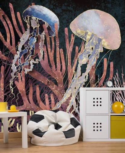 pink, purple, gold jellyfish wallpaper pink, purple, gold jellyfish wallpaper