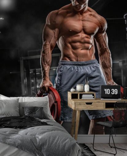 fondo de pantalla de hombre culturista fuerte sosteniendo pesas fondo de pantalla de hombre culturista fuerte sosteniendo pesas