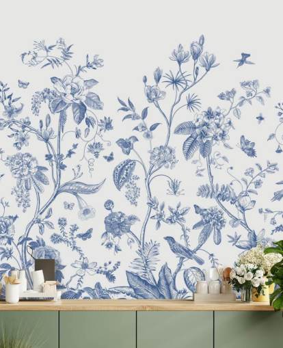 blue and white oriental floral wallpaper blue and white oriental floral wallpaper