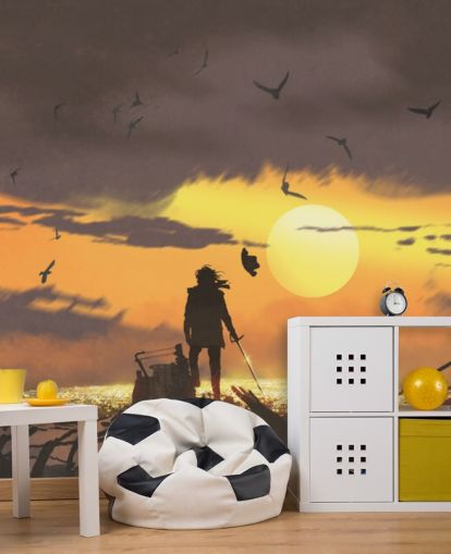 fondo de pantalla pirata en barco pirata al atardecer