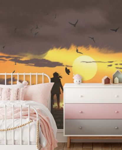 pirat på piratskip ved solnedgang tapet