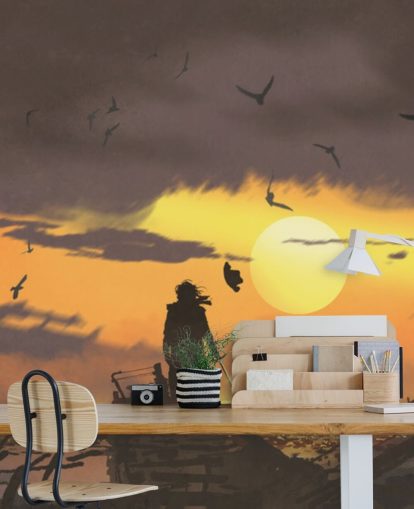 pirate on pirate ship at sunset wallpaper pirate on pirate ship at sunset wallpaper