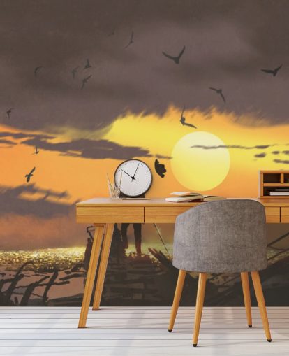 pirate on pirate ship at sunset wallpaper pirate on pirate ship at sunset wallpaper