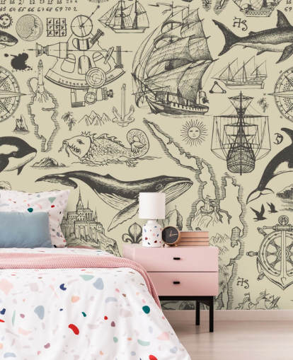 fondo de pantalla neutral pirata doodles