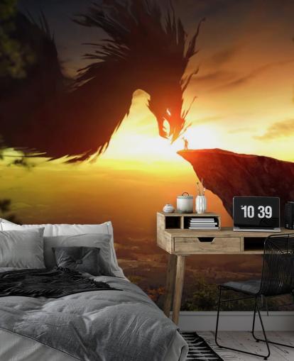 papel de parede dragon sunset