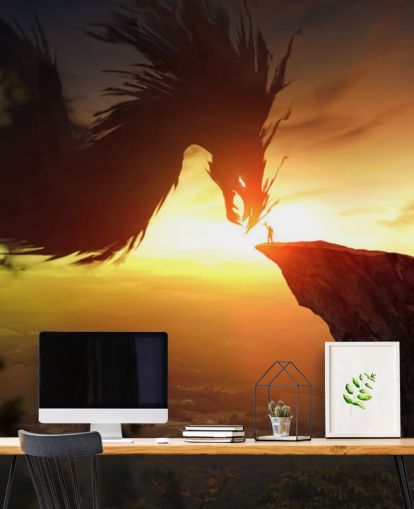 dragon sunset behang dragon sunset behang