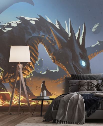 Drache mit seinem Herrn Tapete