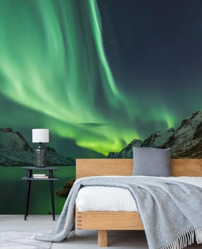 Aurora Borealis i Tromsø Tapet Mural