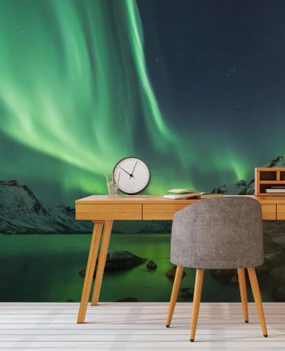 Aurora Borealis i Tromsø Tapet Mural