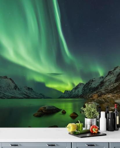 Aurora Borealis i Tromsø Bakgrundsmålning