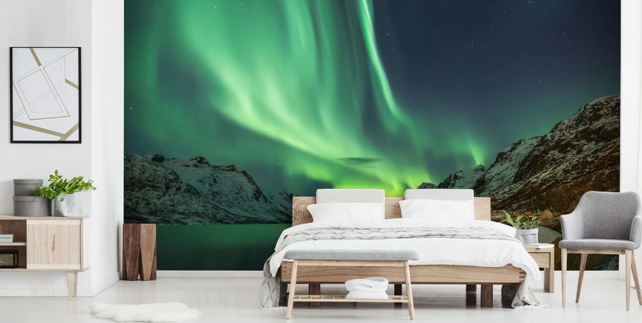 Aurora Borealis in Tromsø Behangmuurschildering