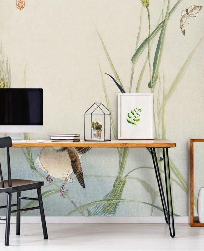 papier peint oiseau oriental