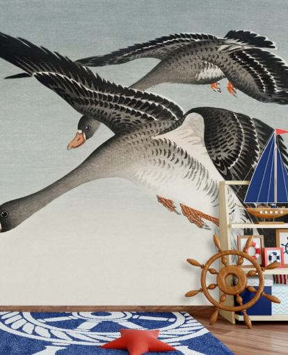 Gänse und Mond Tapete Gänse und Mond Tapete