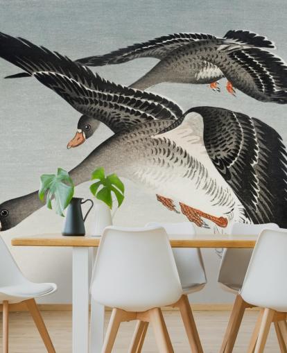 Fondos de pantalla de gansos y luna