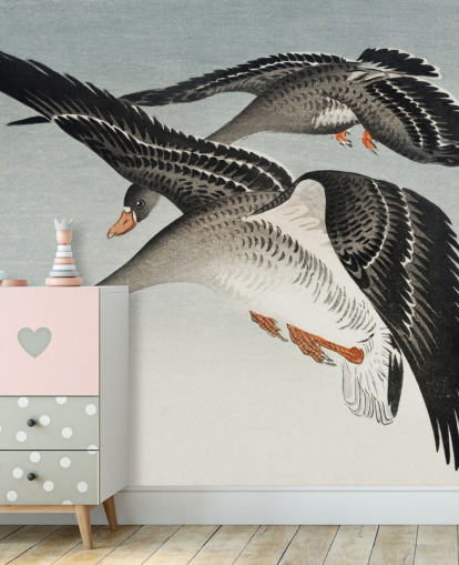 Fondos de pantalla de gansos y luna