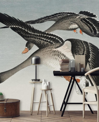 geese and moon wallpaper geese and moon wallpaper