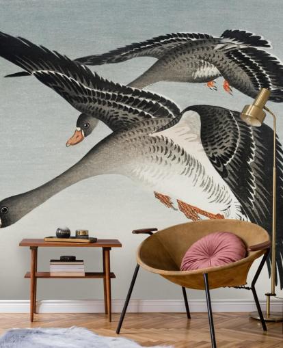 geese and moon wallpaper geese and moon wallpaper