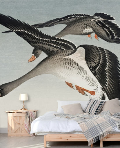 Gänse und Mond Tapete