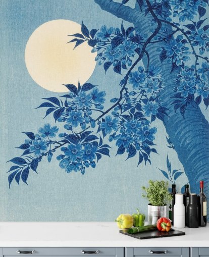 blue and white tree wallpaper blue and white tree wallpaper