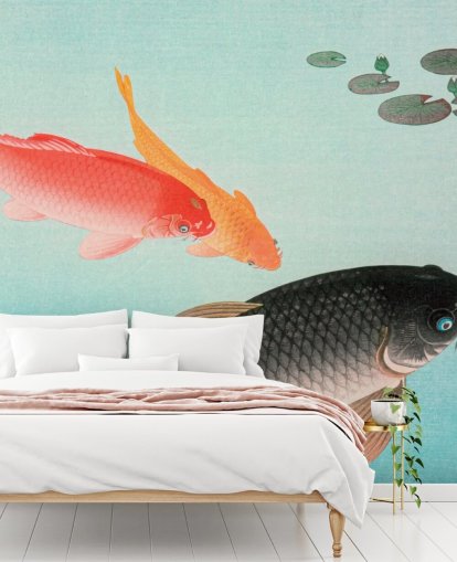 orange and black koi fish wallpaper