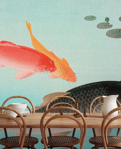 fondo de pantalla de peces koi naranja y negro fondo de pantalla de peces koi naranja y negro