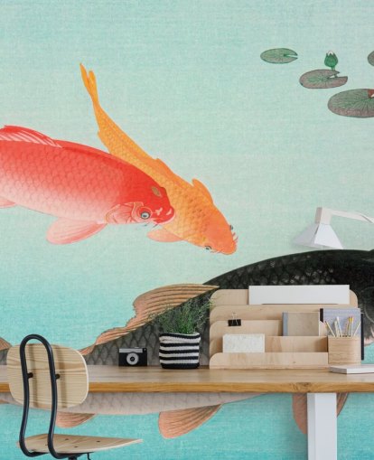 orange and black koi fish wallpaper