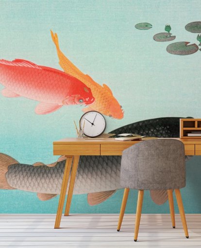 orange and black koi fish wallpaper