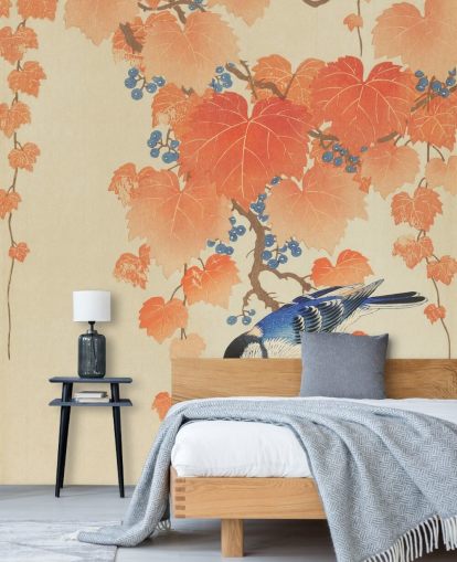 papel tapiz de hojas de naranja y herrer