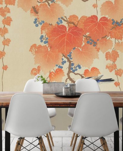 papel tapiz de hojas de naranja y herrer