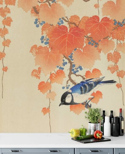 papel tapiz de hojas de naranja y herrer