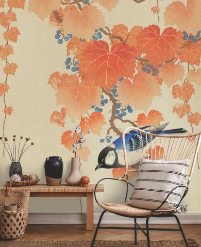 papel tapiz de hojas de naranja y herrer